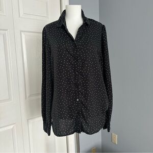 Reformation polka dot button down top shirt